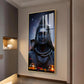 Lord Shiva Adiyogi Darshan Glass Finish Vertical Wall Art