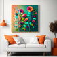 Colorful Bloom Serenity Glass Finish Square Wall Art