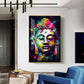 Colorful Enlightenment Glass Finish Vertical Wall Art