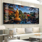 Buddha Statue In Historic Glass Finish Horizontal Wall Art