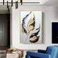 Luxe Leaf Art Glass Finish Vertical Wall Art
