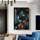 Floral Fantasy Glass Finish Vertical Wall Art