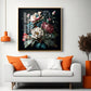 Floral Serenity Glass Finish Square Wall Art