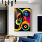 Dynamic Whirl Glass Finish Vertical Wall Art