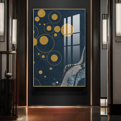 Circle Opulent Harmony Glass Finish Vertical Wall Art