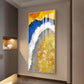 Ethereal Waveform Glass Finish Vertical Wall Art