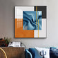 Blue Accent Glass Finish Square Wall Art