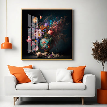 Botanical Beauty Glass Finish Square Wall Art