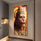 Ram Bhakt Hanuman Ji Glass Finish Vertical Wall Art