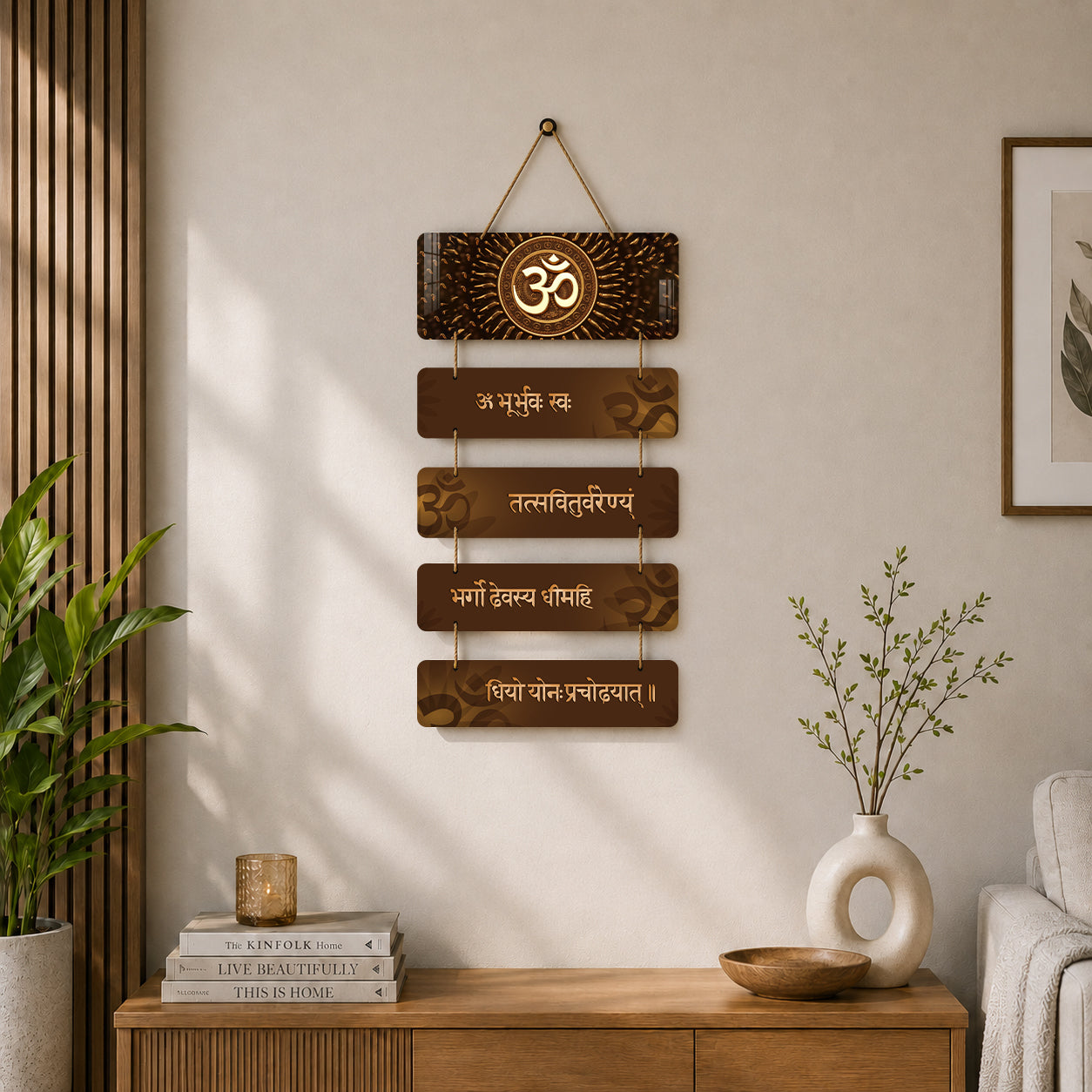 Gayatri Mantra Wooden Wall Hanging