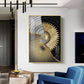 Golden Elegance Wall Decor Glass Finish Vertical Wall Art