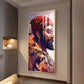 Jai Shivaji Maharaj Glass Finish Vertical Wall Art