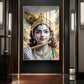 Shri Krishna Ji With Flute Glass Finish Vertical Wall Art