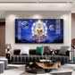 Illuminated Neon Buddha Glass Finish Horizontal Wall Art