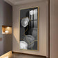 Black and White Symphony Glass Finish Vertical Wall Art