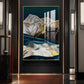 Blue Mountain Canvas Glass Finish Vertical Wall Art