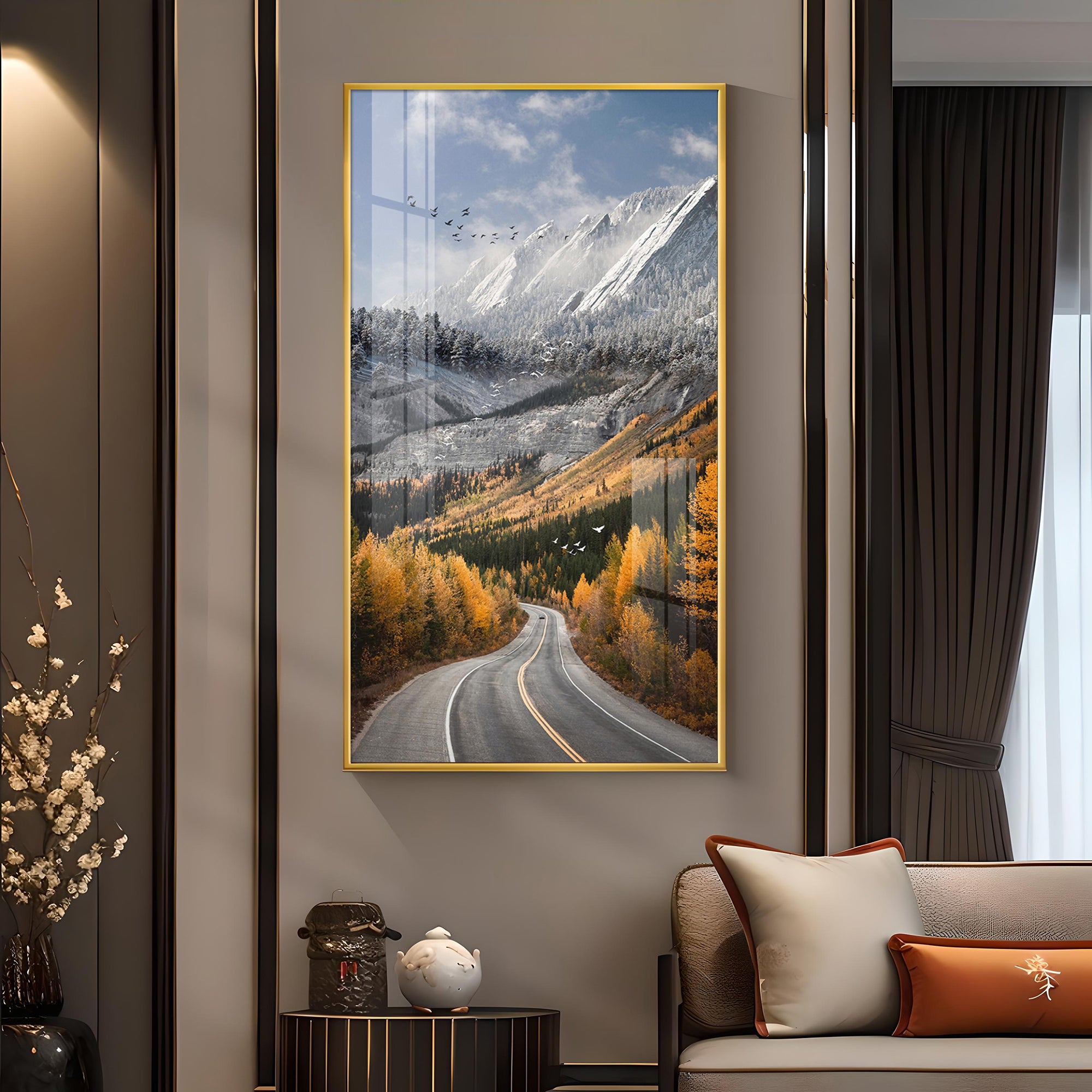 Path to Tranquility Glass Finish Vertical Wall Art