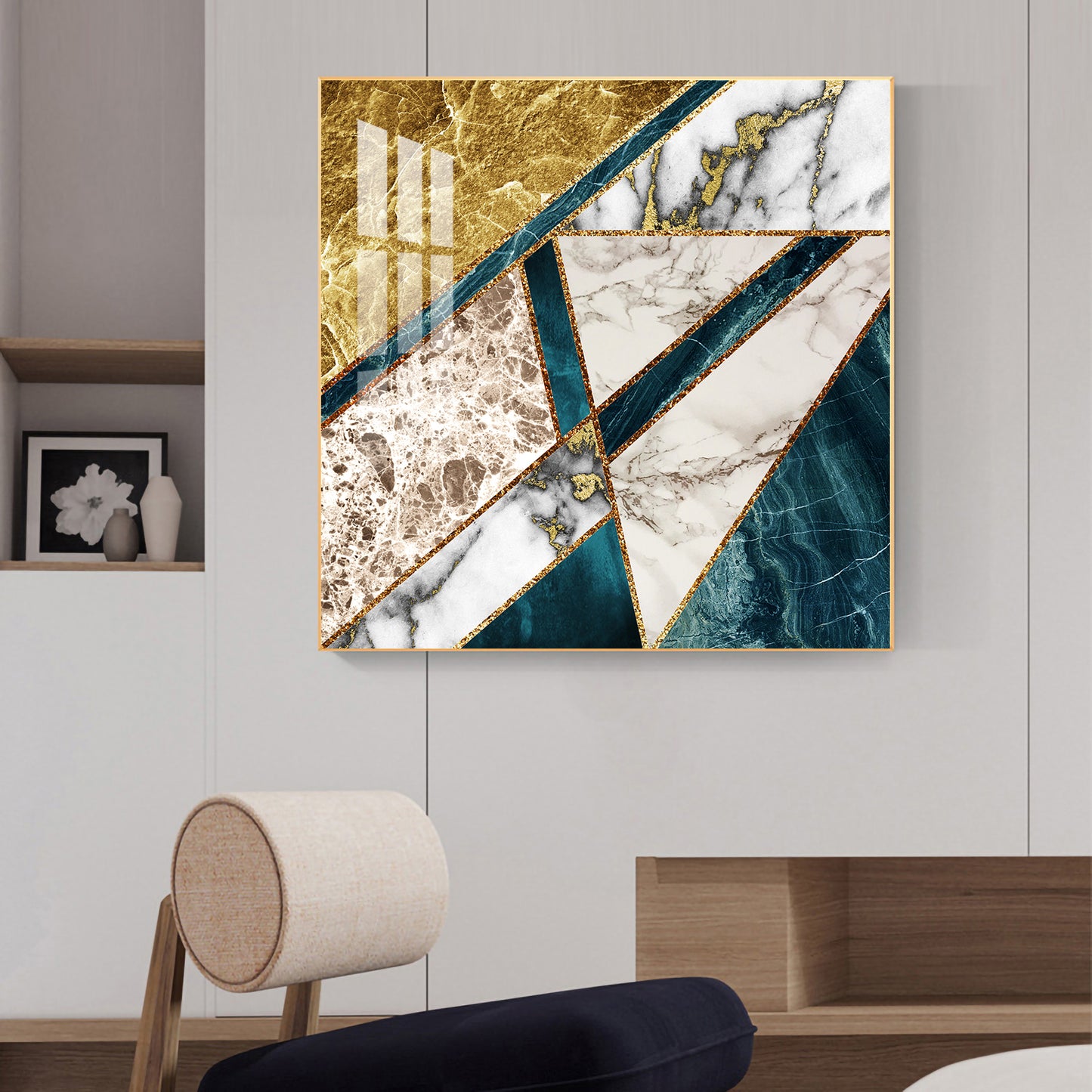 Luxe Serenity Glass Finish Square Wall Art