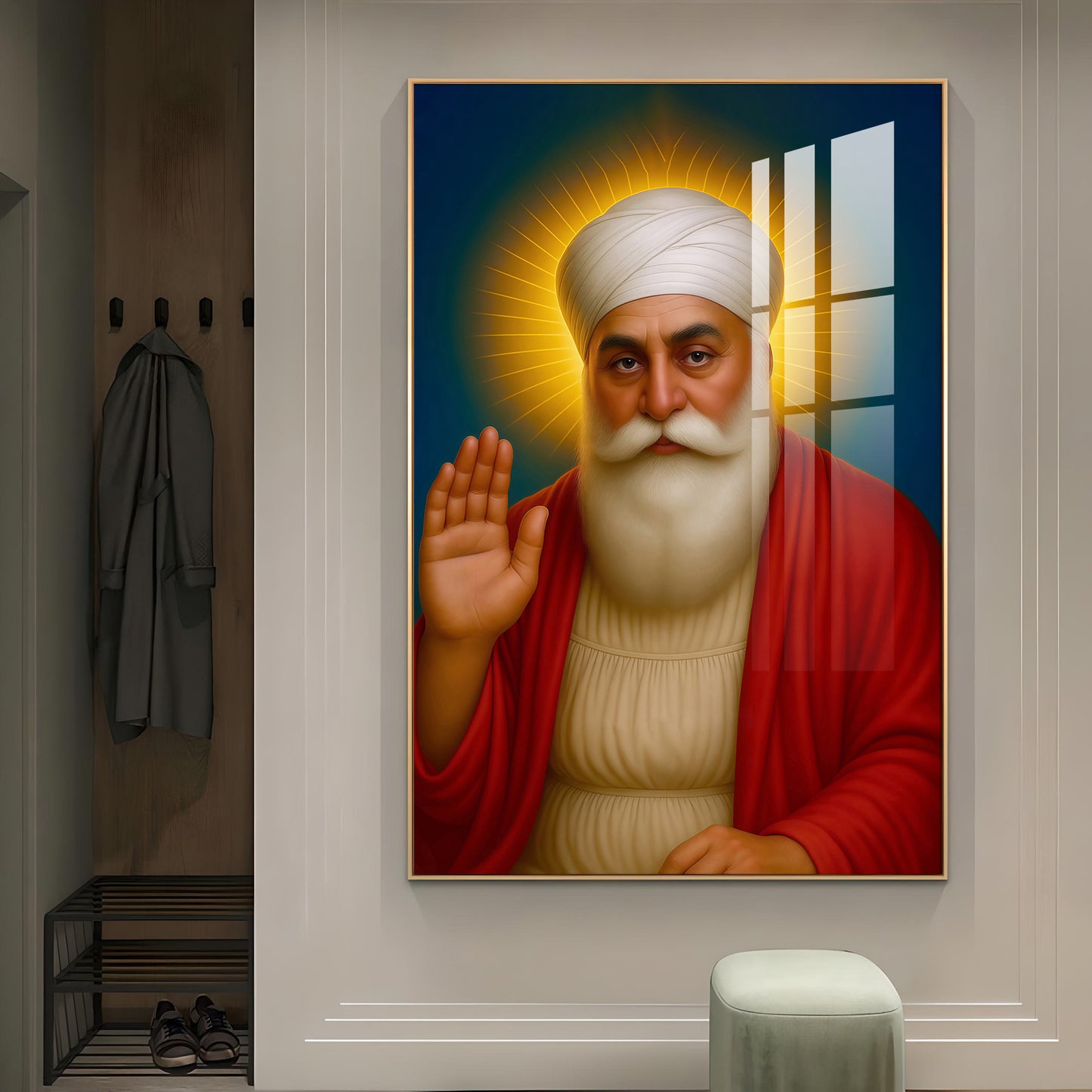 Guru's Reflection Glass Finish Vertical Wall Art