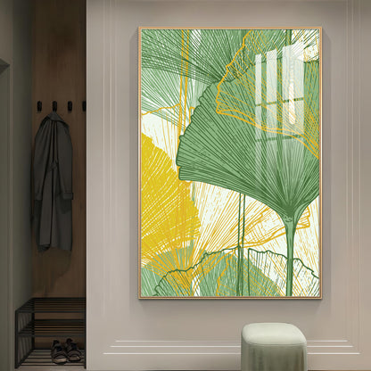 Foliage Reverie Glass Finish Vertical Wall Art