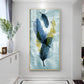 Celestial Plume Glass Finish Vertical Wall Art