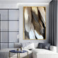 Golden Whisper Elegance Glass Finish Vertical Wall Art