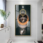 Urban Aesthetic Glass Finish Vertical Wall Art