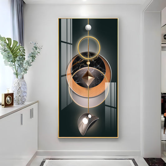 Urban Aesthetic Glass Finish Vertical Wall Art