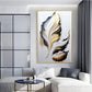 Luxe Leaf Art Glass Finish Vertical Wall Art