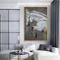 Black & Gold Harmony Horse Glass Finish Vertical Wall Art