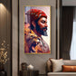 Jai Shivaji Maharaj Glass Finish Vertical Wall Art