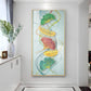 Petal Harmony Glass Finish Vertical Wall Art