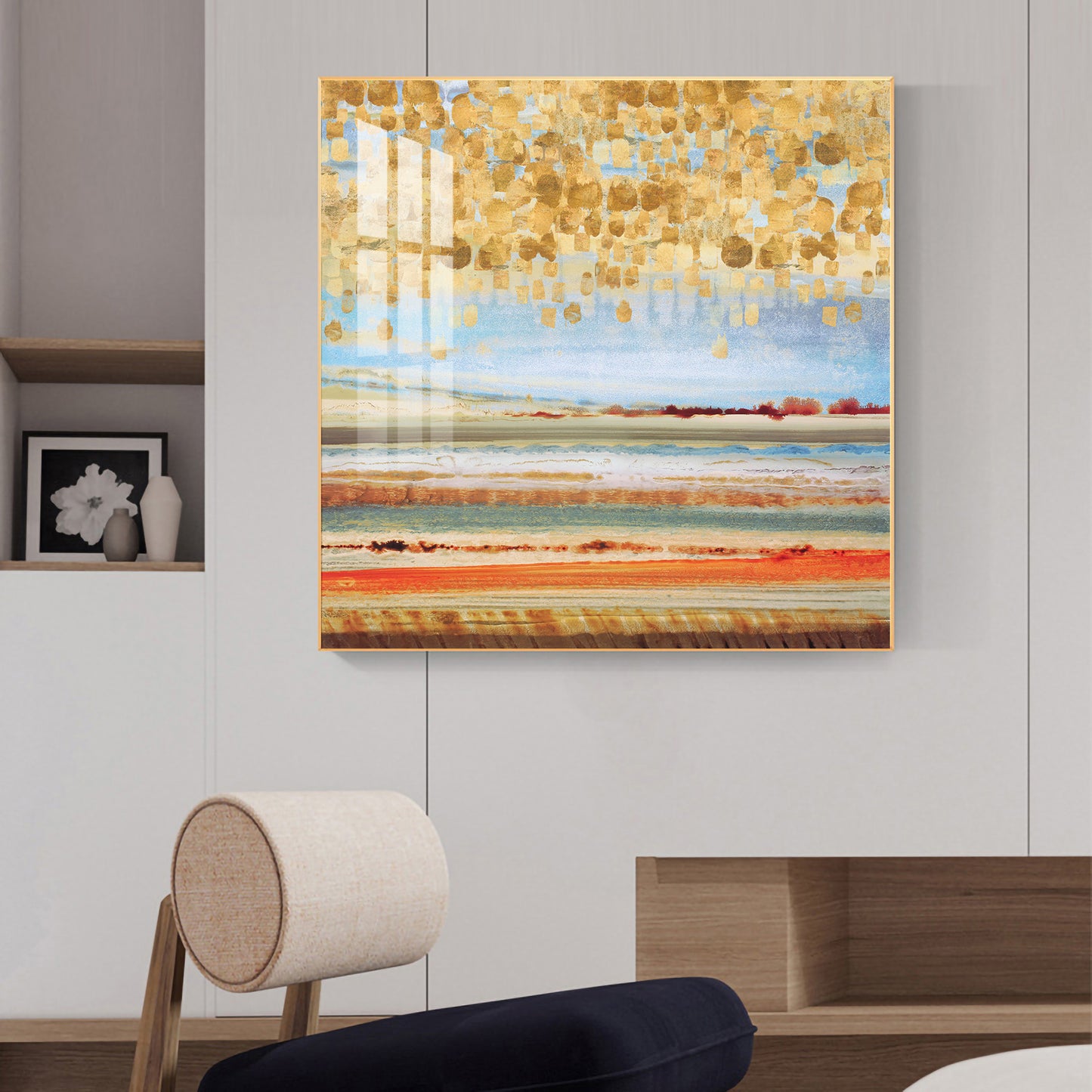 Abstract Reverie Glass Finish Square Wall Art