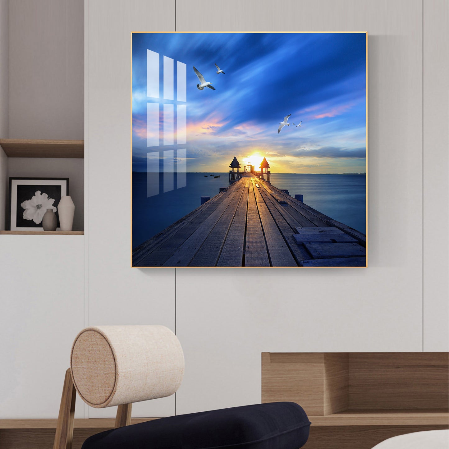 Sunset Vision Glass Finish Square Wall Art