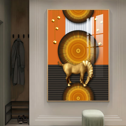 Equus In Stillness Glass Finish Vertical Wall Art