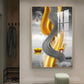 Serene Antlered Glass Finish Vertical Wall Art