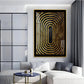 Golden Echoes Glass Finish Vertical Wall Art