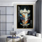 Celestial Feather Glass Finish Vertical Wall Art