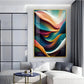Waves of Color Glass Finish Vertical Wall Art