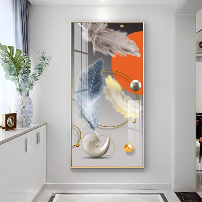 Shellscape Art Glass Finish Vertical Wall Art