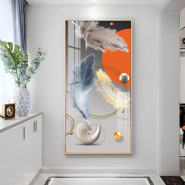 Shellscape Art Glass Finish Vertical Wall Art