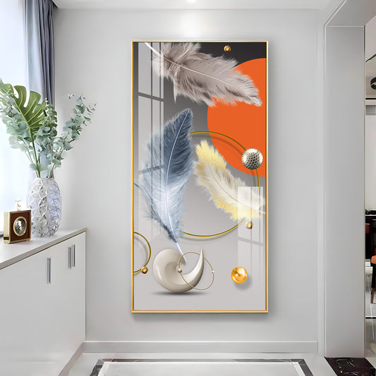 Shellscape Art Glass Finish Vertical Wall Art