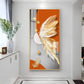 Whimsical Feather Glass Finish Vertical Wall Art