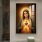 Immaculate Heart of Mary Glass Finish Vertical Wall Art