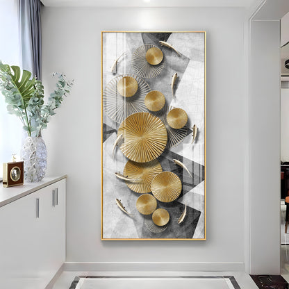 Opulent Whispers Glass Finish Vertical Wall Art