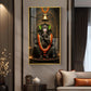 Lord Ganesh Blessing Glass Finish Vertical Wall Art