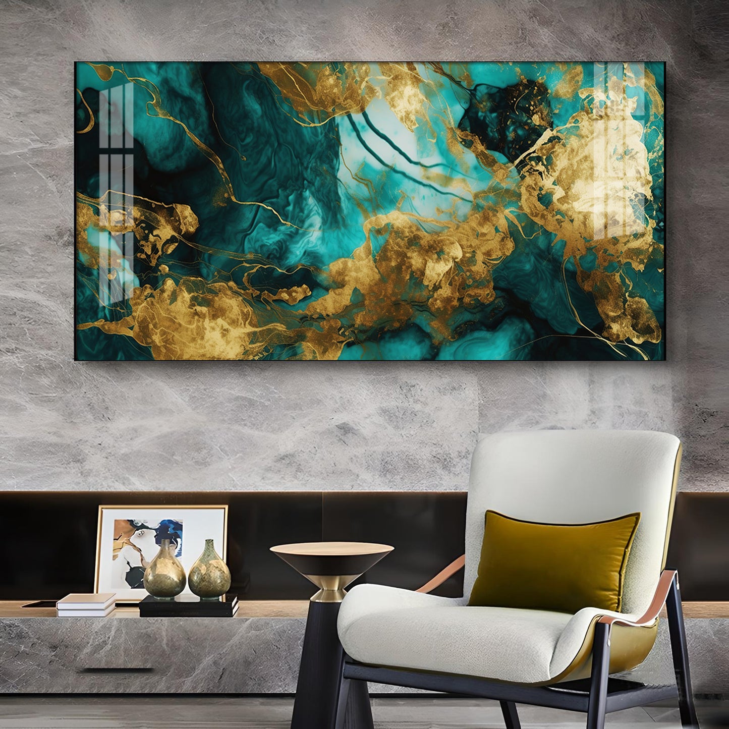 Luxe Fusion Glass Finish Horizontal Wall Art