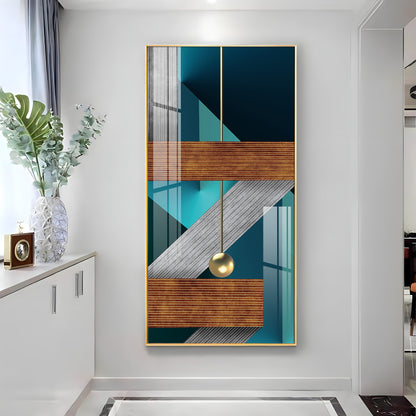 Z Abstraction Glass Finish Vertical Wall Art