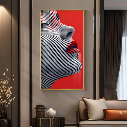 Stripes of Distinction Glass Finish Vertical Wall Art