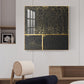 Black and Gold Reverie Glass Finish Square Wall Art